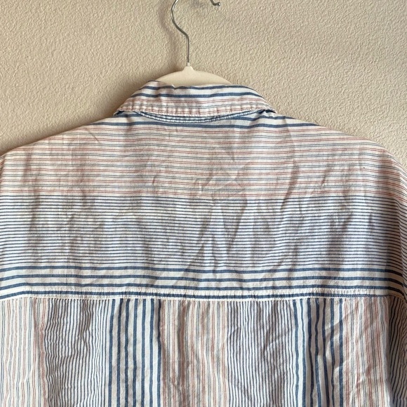 MADEWELL Short-Sleeve Tie-Front Shirt in Rawley Stripe Small A46 - Picture 8 of 10